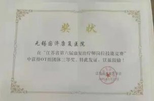 【荣誉】无锡国济康复医院在江苏省第六届康复治疗师技能竞赛中荣获佳绩